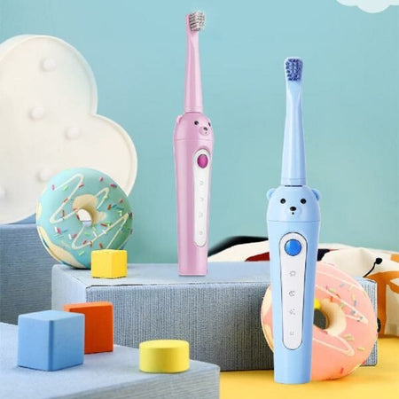 Spazzolino-Elettrico-Per-Bambini-Ricaricabile-Usb-Bear-3-Modalità-Testine-Q-ys9