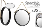 Specchio 35 Cm Con Corda Specchiera Parete Appeso Muro Tondo Moderno Nero 777059 Casa e cucina/Decorazioni per interni/Specchi/Specchi da parete Trade Shop italia - Napoli, Commerciovirtuoso.it
