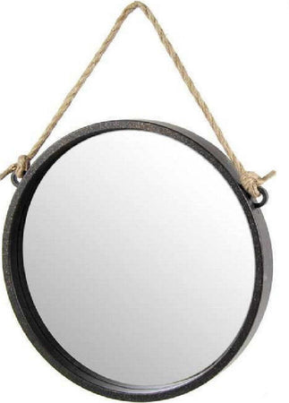 Specchio 35 Cm Con Corda Specchiera Parete Appeso Muro Tondo Moderno Nero 777059 Casa e cucina/Decorazioni per interni/Specchi/Specchi da parete Trade Shop italia - Napoli, Commerciovirtuoso.it