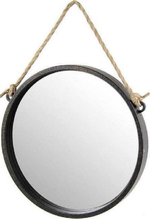 Specchio-35-Cm-Con-Corda-Specchiera-Parete-Appeso-Muro-Tondo-Moderno-Nero-777059