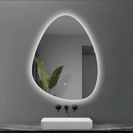 Specchio-5-mm-a-Goccia-Retroilluminato-Led-Interruttore-Touch-PVC-e-MDF