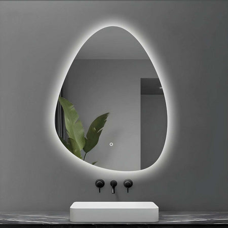 Specchio-5-mm-a-Goccia-Retroilluminato-Led-Interruttore-Touch-PVC-e-MDF
