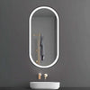 Specchio-5-Mm-Ovale-Cornice-Nera-Retroilluminato-Led-Interruttore-Touch-Bagno