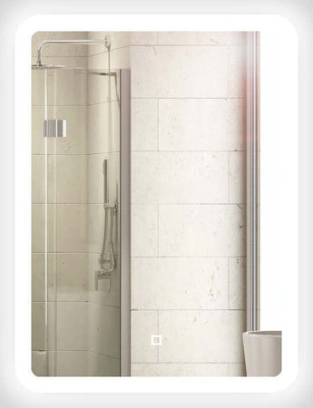 Specchio-5-mm-Rettangolare-Led-Interruttore-Touch-Alluminio-MDF-Bagno