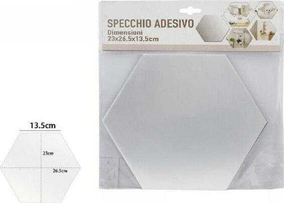 Specchio-Adesivo-Esagonale-Adesiva-Murale-Arredamento-Casa-23x26.5x13.5cm-70878