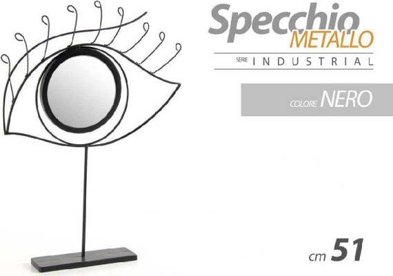 Specchio-Da-Tavolo-51cm-Occhio-Nero-Bagno-Beauty-Trucco-Metallo-Decorativo-782275