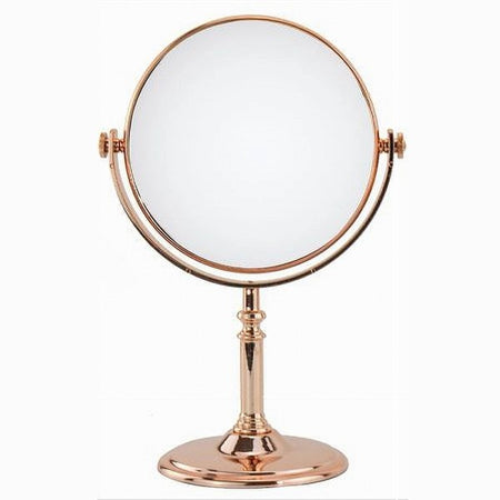Specchio Da Tavolo Make Up Trucco Accessorio Bagno Oro Rosa Donna 6" 27cm 69414