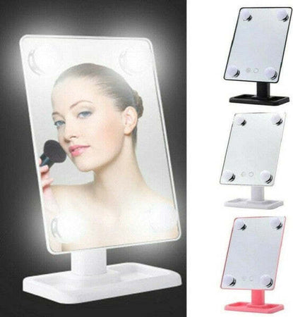 Specchio-Da-Trucco-Illuminato-4-Luci-A-Led-Portatile-Trucco-Bellezza-Da-Tavolo
