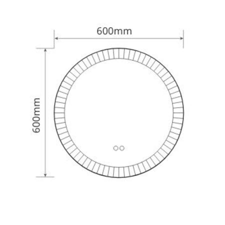 Specchio smart rotondo YJ-3001-60 con funzione anti appannamento diametro 60 cm.