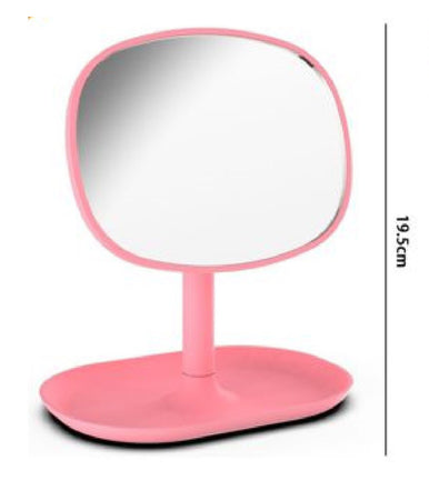 Specchio Trucco Da Tavolo 19.5cm Arredo Bagno Casa Con Vassoio Makeup Rosa 69948