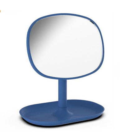 Specchio Trucco Da Tavolo Blu 19.5cm Arredo Bagno Casa Con Vassoio Make Up 69865