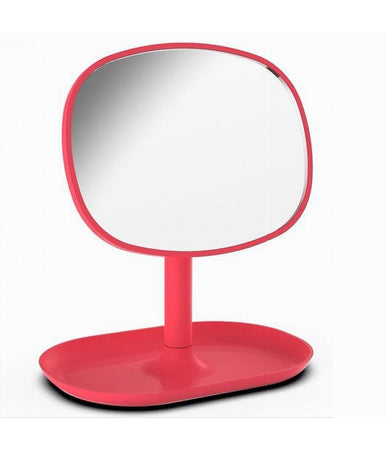 Specchio Trucco Tavolo 19.5 Cm Arredo Bagno Casa Con Vassoio Make Up Fuxia 69907