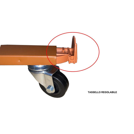 Sottovaso quadrato a carrello porta piante con ruote bidirezionali e freni in metallo