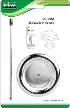 Spillone infilzacarte - con cappuccio - metallo - Lebez Cancelleria e prodotti per ufficio/Archivio ufficio e accessori per scrivania/Nastri colle elastici e graffette/Puntine e ganci Eurocartuccia - Pavullo, Commerciovirtuoso.it