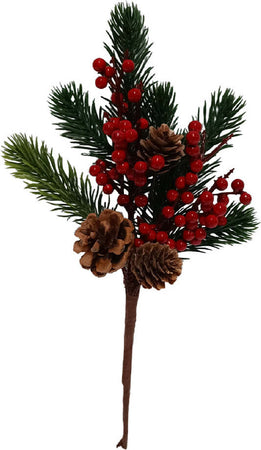 Spillone rami in PVC color verde con bacche e pigne per interni ed esterni h 29 cm Casa e cucina/Decorazioni per interni/Addobbi e decorazioni per ricorrenze/Decorazioni natalizie/Ghirlande e corone MagiediNatale.it - Altamura, Commerciovirtuoso.it