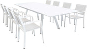 SPLENDOR---set-tavolo-da-giardino-allungabile-200/300x110-compreso-di-8-poltrone-in-alluminio-Bianco-Milani-Home