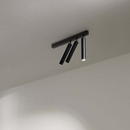 Spot-Contemporaneo-Bambù-Alluminio-Nero-3-Led-Integrato-10W