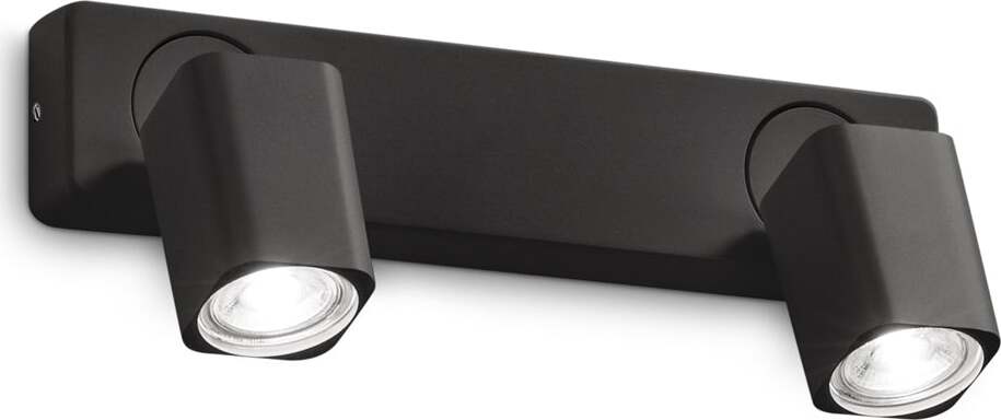 Spot-Contemporaneo-Rudy-Alluminio-Nero-2-Luci-Gu10-35W-3000K-Ip20