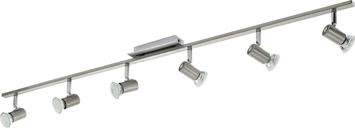 Spot-Moderno-Rottelo-In-Acciaio-Nichel-Satinato-6-Luci-Gu10-4,6W-Ip20