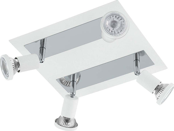 Spot-Moderno-Sarria-In-Acciaio-Bianco-4-Luci-Gu10-4,5W-Ip20