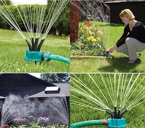 Spruzzatore-Acqua-Giardino-Irrigatore-360-Gradi-Rotante-12-Tubi-Innaffia-Prato