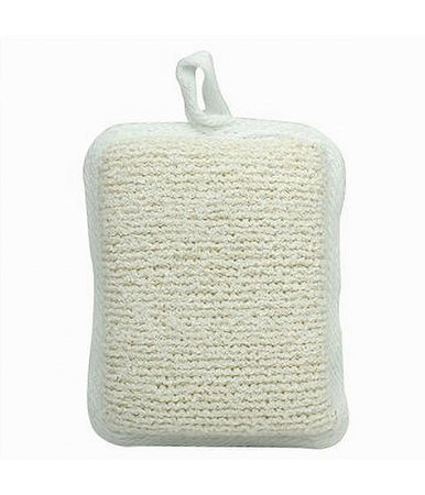 Spugna Doccia Esfoliante Bagno Per Cura Corpo Bombata 13x9.5x4.5 Cm Bianca 79648