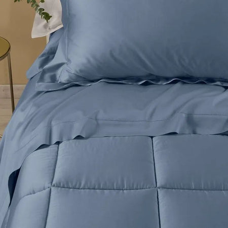 Trapunta matrimoniale invernale Caleffi art.Raso colore avio