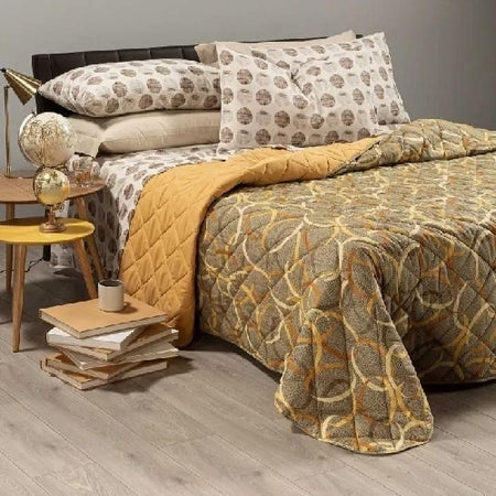 Trapunta matrimoniale invernale Caleffi art.Ballon colore ambra