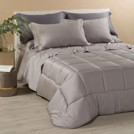 Trapunta matrimoniale invernale Caleffi art.Raso colore argento