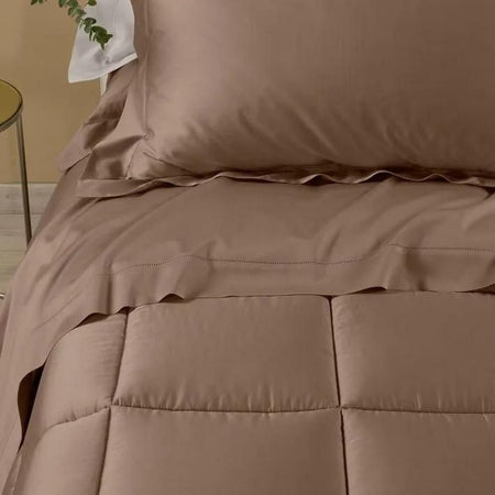 Trapunta matrimoniale invernale Caleffi art.Raso colore caffè