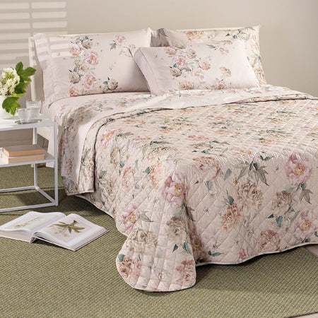 Copriletto trapuntato matrimoniale Caleffi art.Peonia Queen