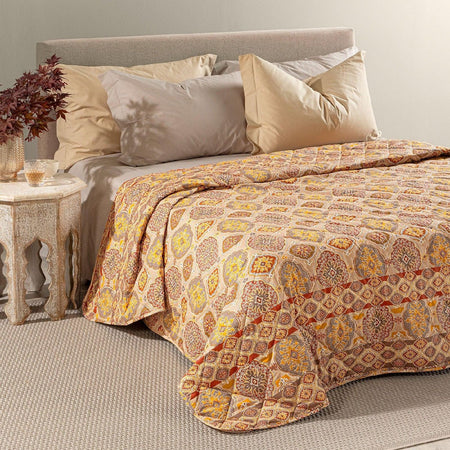 Copriletto trapuntato matrimoniale Caleffi art.Orlando colore ambra