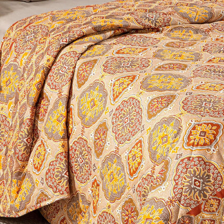 Copriletto trapuntato matrimoniale Caleffi art.Orlando colore ambra