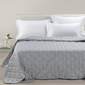 Copriletto trapuntato matrimoniale Caleffi art.Perlee colore grigio
