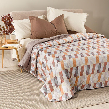 Copriletto trapuntato matrimoniale Caleffi art.Still colore ambra