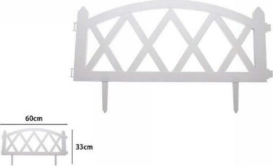 Staccionata-In-Plastica-Bianco-Per-Giardino-Steccato-Patio-60-X-33-Cm-63308