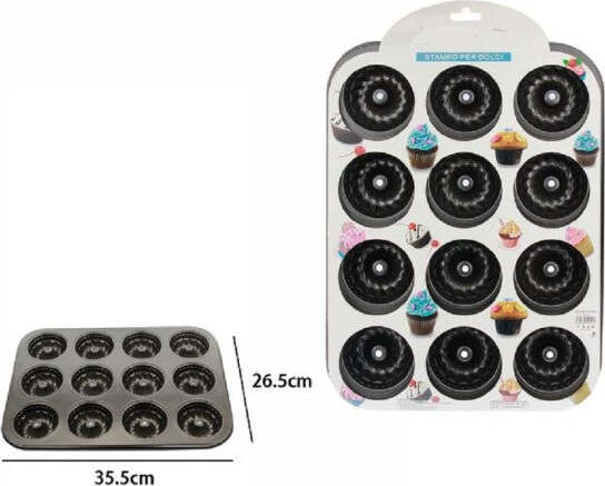 Stampo-Teglia-Vassoio-Antiaderente-12-Muffin-Ciambelle-Cupcake-Dolci-Budino-59941