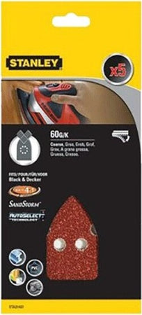 STANLEY-5-FOGLI-VELCRO-ABRASIVI-PER-MULTILEVIGATRICE-GRANA-60