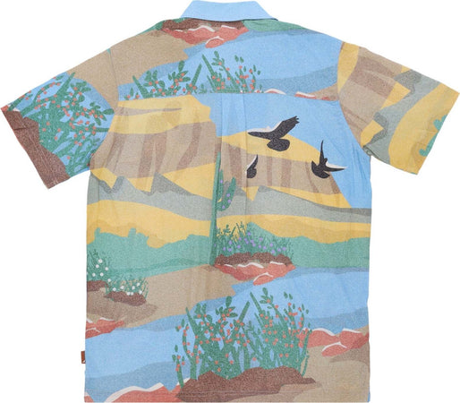 STAPLE-Camicia-Manica-Corta-Uomo-Horizon-Camp-Shirt-Blue-da-uomo