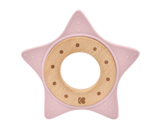 Massaggiagengive in legno e Silicone Pink Star