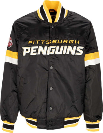 STARTER-Giubbotto-Bomber-Uomo-Nhl-Home-Game-Satin-Jacket-Pitpen-Original-Team-Colors-da-uomo