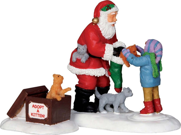 Statuetta di Babbo Natale con i gatti decorazione per presepe e villaggio natalizio Casa e cucina/Decorazioni per interni/Addobbi e decorazioni per ricorrenze/Decorazioni natalizie/Oggettistica MagiediNatale.it - Altamura, Commerciovirtuoso.it