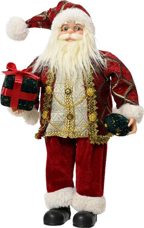Statuetta di Babbo Natale con pacco regalo e in poliestere Casa e cucina/Decorazioni per interni/Addobbi e decorazioni per ricorrenze/Decorazioni natalizie/Schiaccianoci MagiediNatale.it - Altamura, Commerciovirtuoso.it