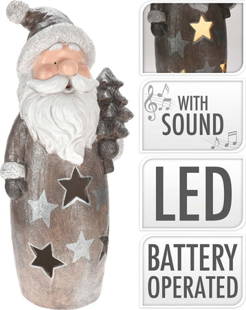 Statuina Natalizia Babbo Natale in poliresina decorazione natalizia con led h 87 cm Casa e cucina/Decorazioni per interni/Addobbi e decorazioni per ricorrenze/Decorazioni natalizie/Schiaccianoci MagiediNatale.it - Altamura, Commerciovirtuoso.it