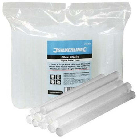 STECCHE DI COLLA DI ALTA QUALITA' TRASPARENTI MISURE 11,2 X 100 MM 50 PZ SILVERLINE