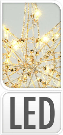 Stella natalizia luminosa per albero di Natale, appendibile, color Oro, con 40 LED, da 50 cm Casa e cucina/Decorazioni per interni/Addobbi e decorazioni per ricorrenze/Decorazioni natalizie/Luci natalizie/Catene luminose per esterni MagiediNatale.it - Altamura, Commerciovirtuoso.it