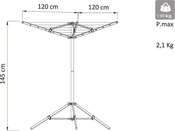 Stendibiancheria-3-braccia-da-campeggio-Grigio-Milani-Home
