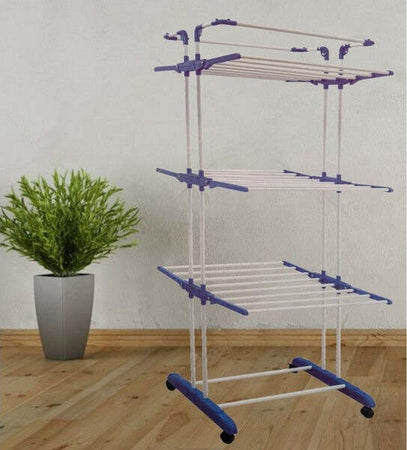 Stendibiancheria-Stendino-Verticale-3-Ripiani-Pieghevole-Con-Ruote-Fino-40-Kg