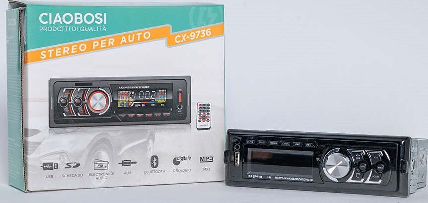 Stereo Auto Autoradio Lettore Mp3 Bluetooth Aux Usb Orologio Telecomando Cx-9736 Elettronica/Elettronica per veicoli/Elettronica per auto/Sistemi audio/Autoradio Trade Shop italia - Napoli, Commerciovirtuoso.it