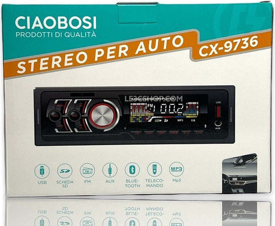 Stereo Auto Autoradio Lettore Mp3 Bluetooth Aux Usb Orologio Telecomando Cx-9736 Elettronica/Elettronica per veicoli/Elettronica per auto/Sistemi audio/Autoradio Trade Shop italia - Napoli, Commerciovirtuoso.it